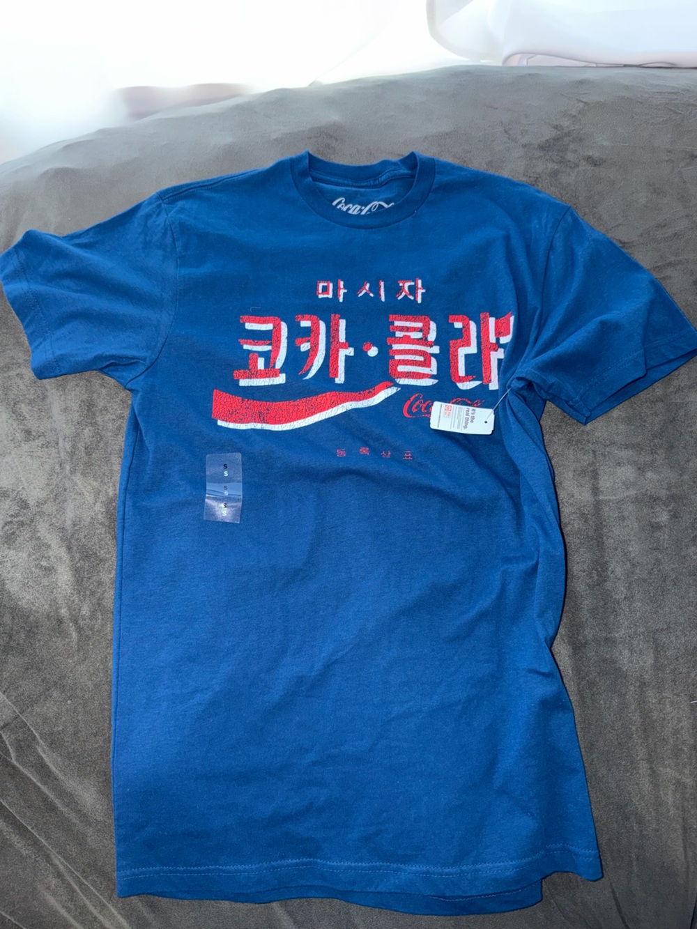 Coca Cola Blue Tee with Red & White Korean Logo